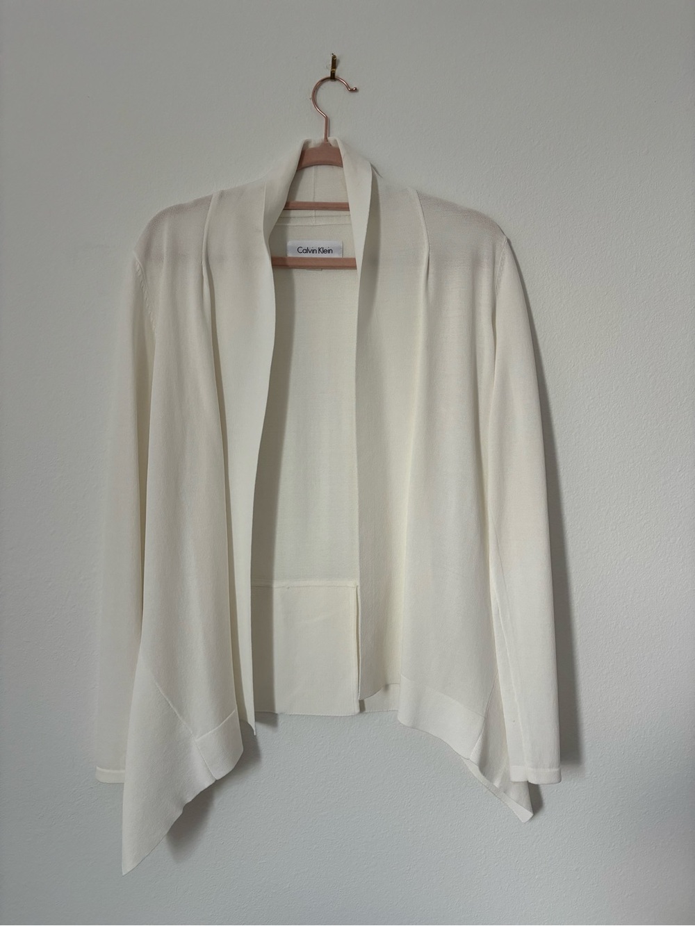 Calvin Klein Women's Cream Open Drape Cardigan Size M 🤍